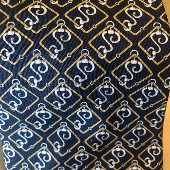 Vintage Sulka Tie - 100% silk Black gold with S pattern - Picture 2 of 3